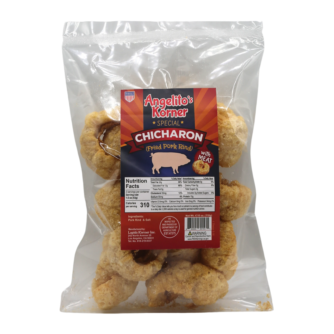 Angelito's Korner Special Chicharon Fried Pork Rind w/ Meat- 116g