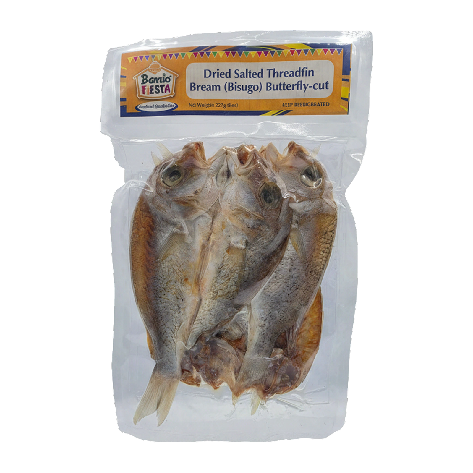 Barrio Fiesta Dried Salted Threadfin Bream (Bisugo) Butterfly-Cut - 8oz on a transparent background