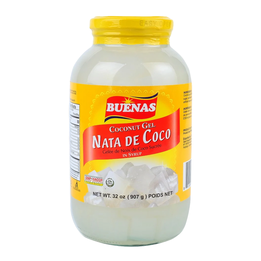 Buenas Coconut Gel Nata de Coco in Syrup White BIG - 32oz