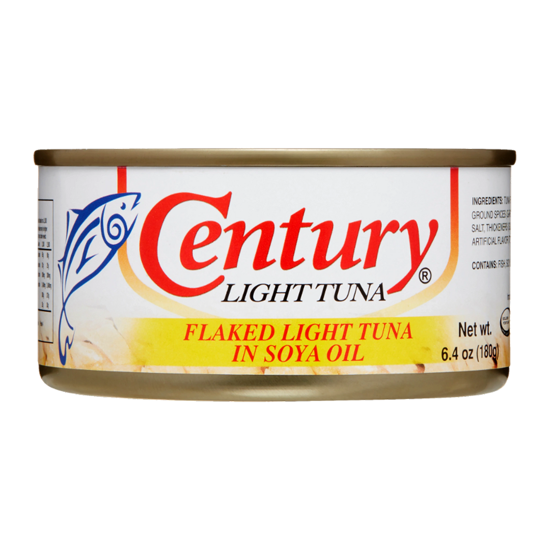 Century Light Tuna - Flaked Light Tuna in Soya Oil 6.4 OZ