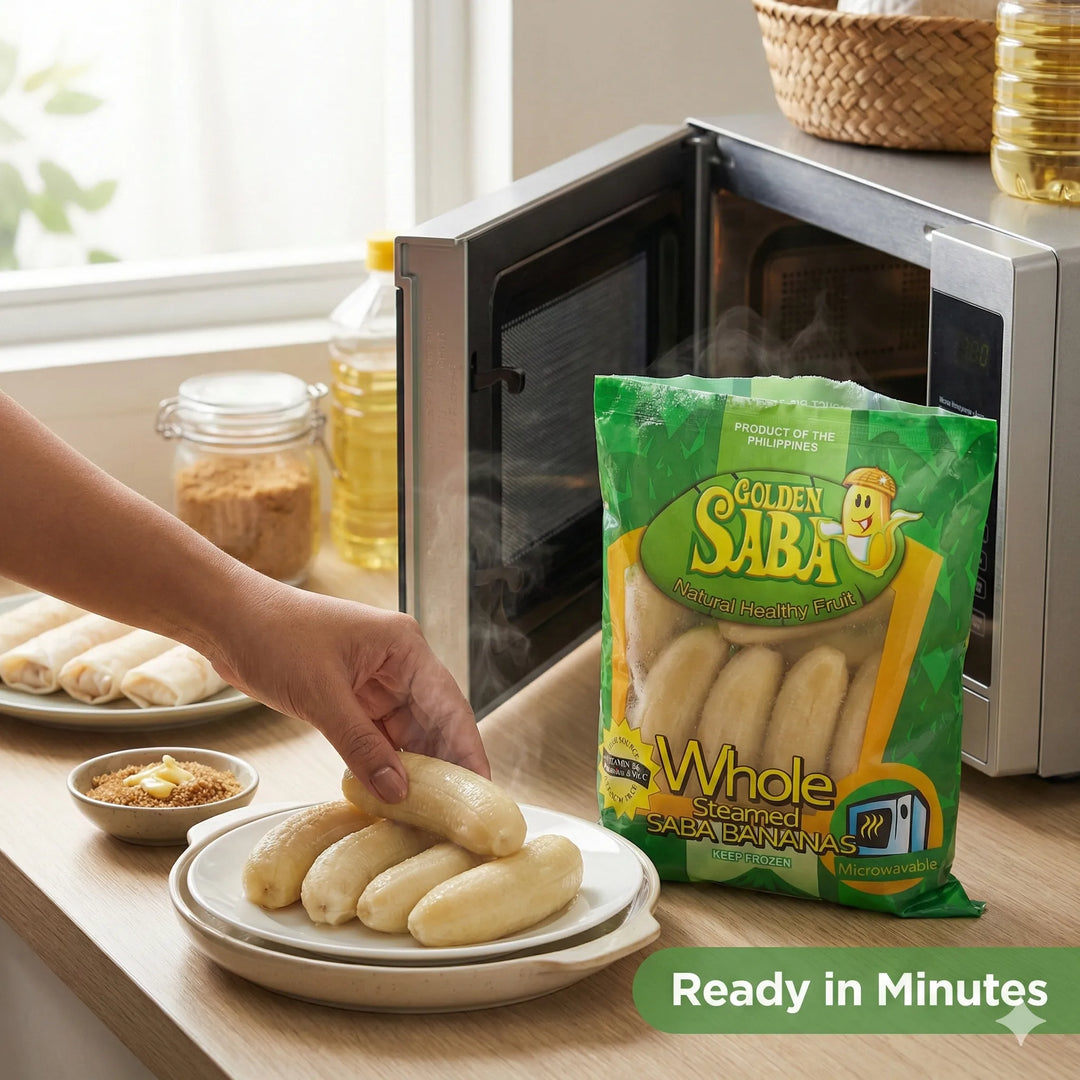 Golden Saba Whole Steamed Saba Bananas - 1lb