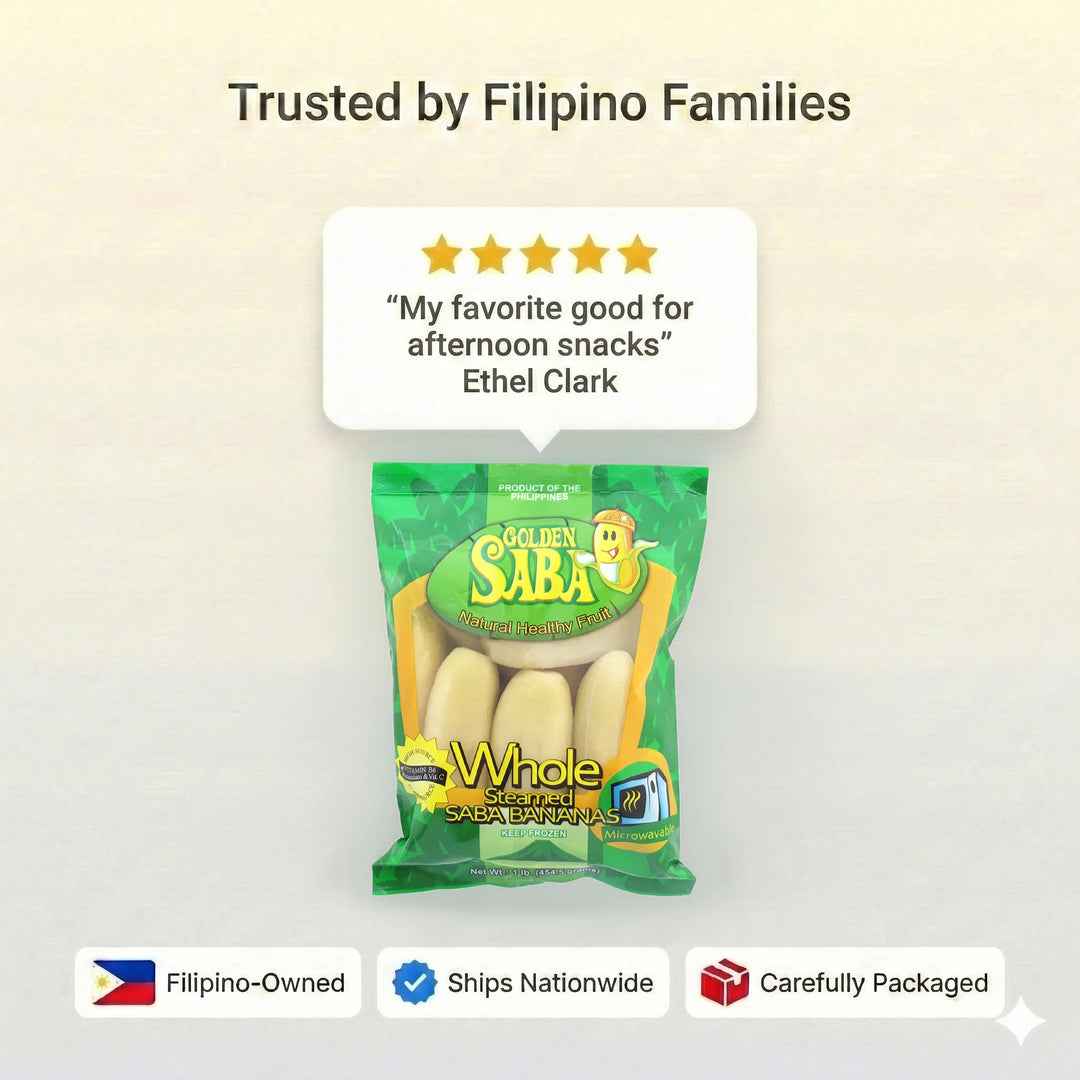 Golden Saba Whole Steamed Saba Bananas - 1lb