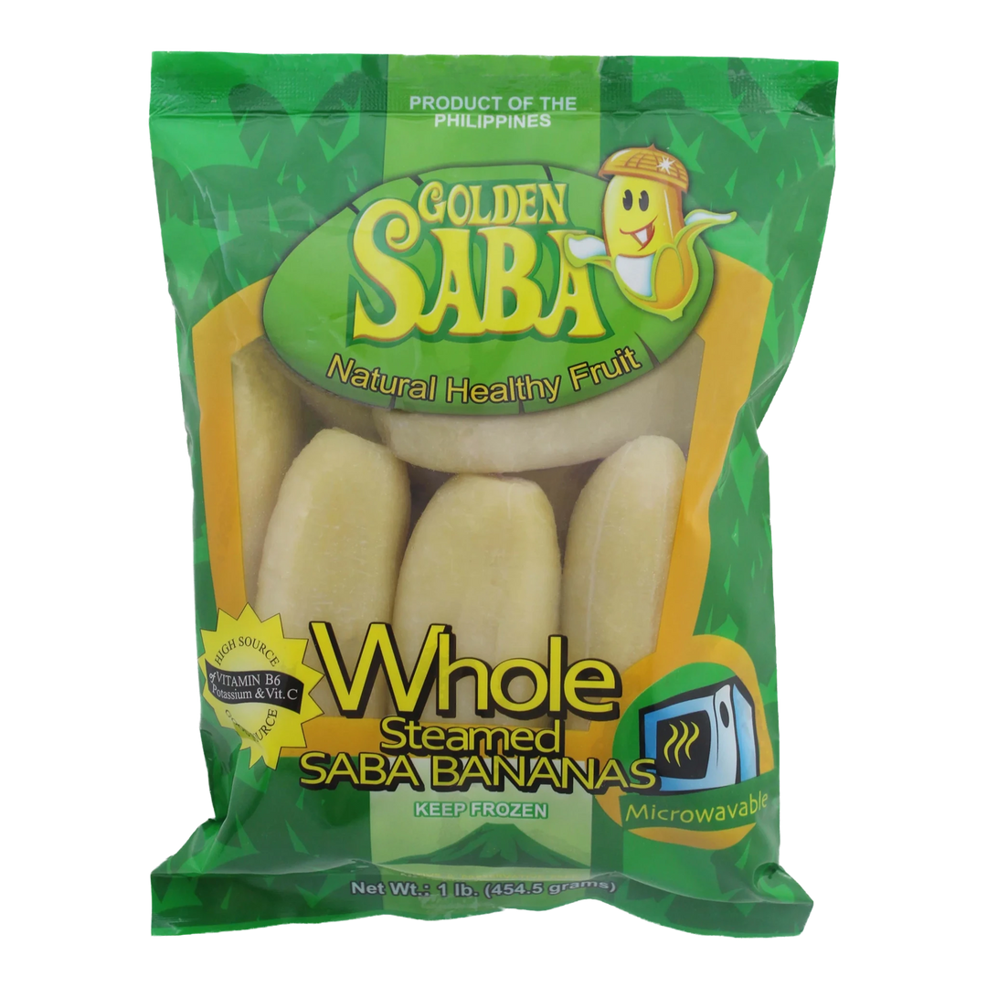 Golden Saba Whole Steamed Saba Bananas - 1lb