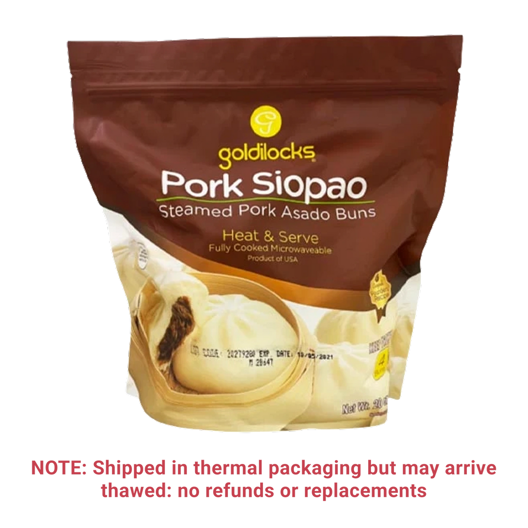 Goldilocks Pork Siopao Steamed Pork Asado Buns - 4 BUNS on a transparent background