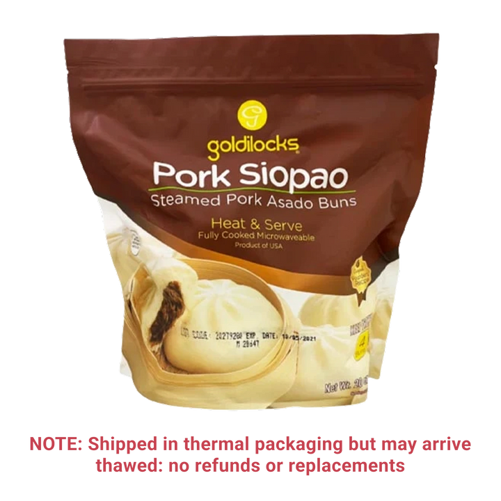 Goldilocks Pork Siopao Steamed Pork Asado Buns - 4 BUNS on a transparent background