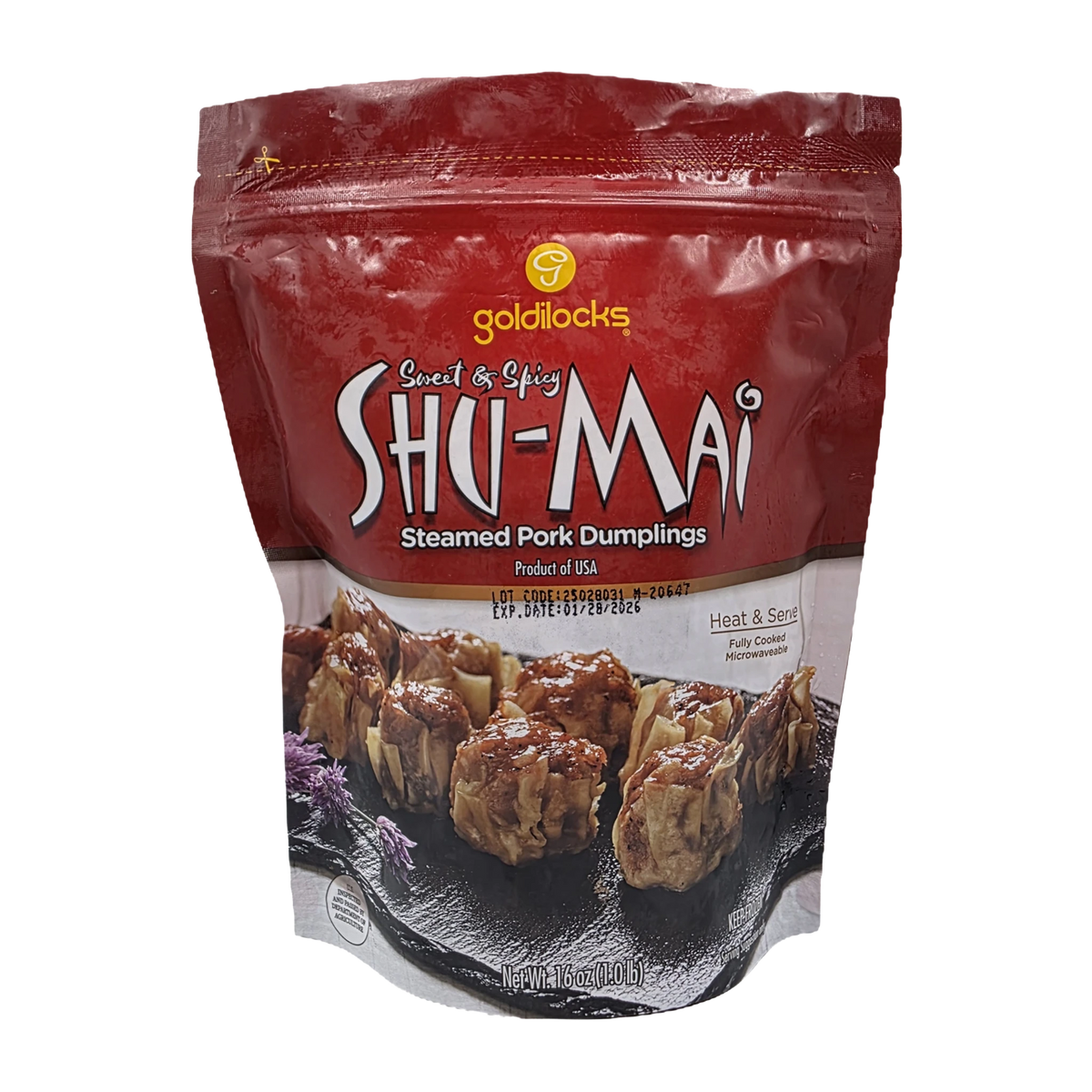 Goldilocks Sweet & Spicy Shu Mai Steamed Pork Dumpling - 1lb on a transparent background