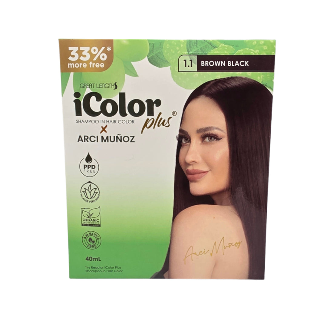 iColor Plus Shampoo-In Hair Color 1.1 Brown Black - 40mL
