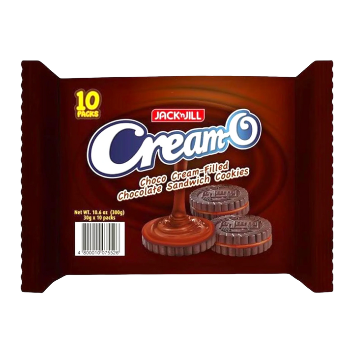Jack ‘N Jill Cream-O Choco Cream-Filled Chocolate Sandwich Cookies  - 33g x 10 packs