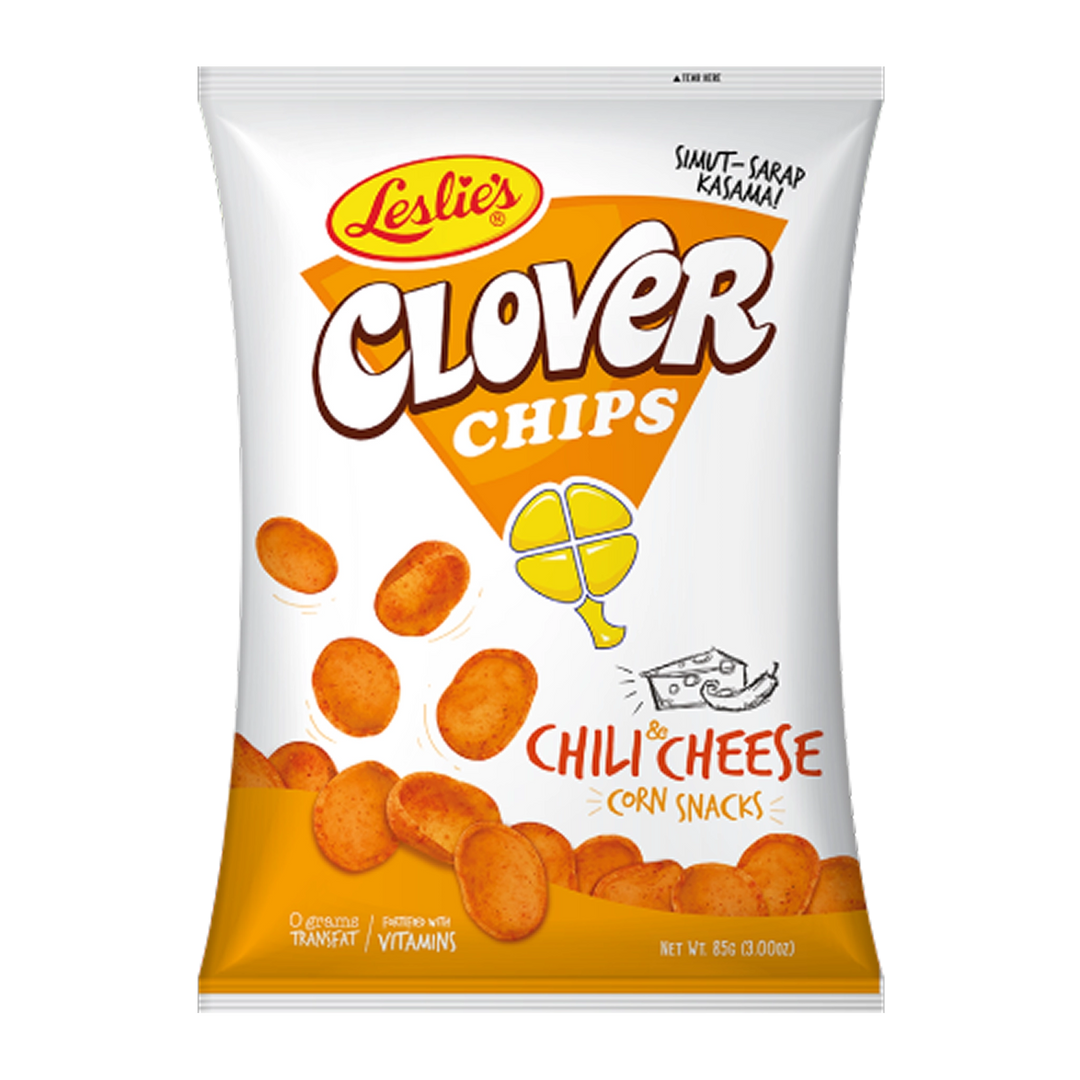 Leslie's Clover Chips Chili & Cheese Corn Snacks - 85g