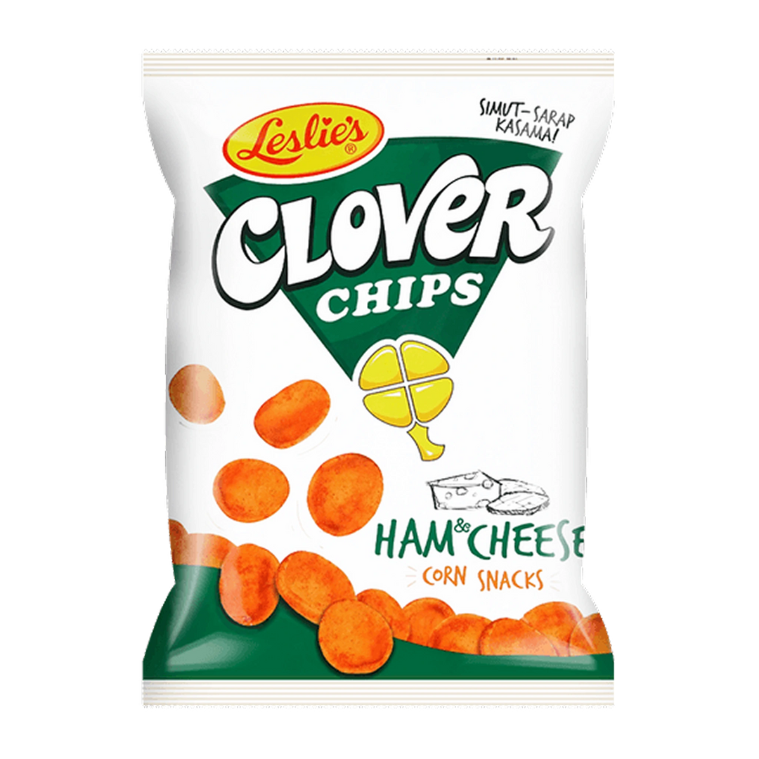 Leslie's Clover Chips Ham & Cheese Corn Snacks - 85g
