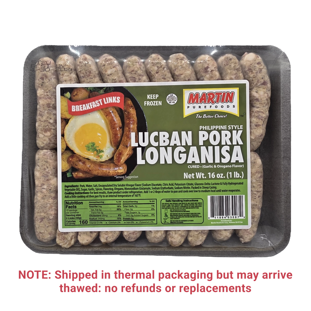 Martin Purefoods Breakfast Links Lucban Pork Longanisa - 16oz