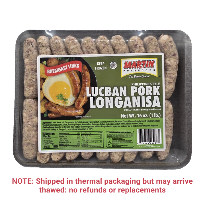 Martin Purefoods Breakfast Links Lucban Pork Longanisa - 16oz