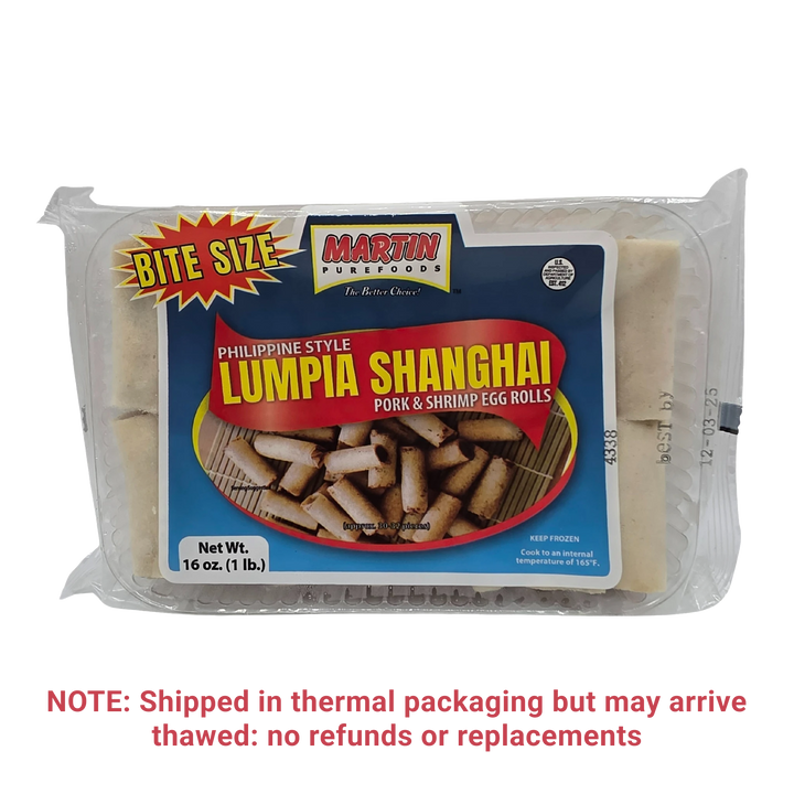 Martin Purefoods Lumpia Shanghai Pork & Shrimp Egg Rolls Bite Size - 1lb