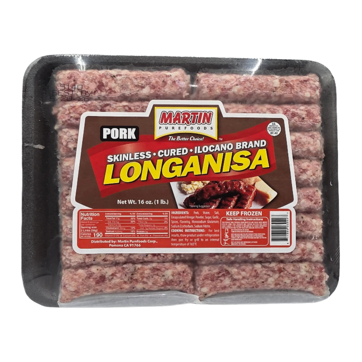 Martin Purefoods Pork Skinless Cured Ilocano Brand Longanisa - 16oz