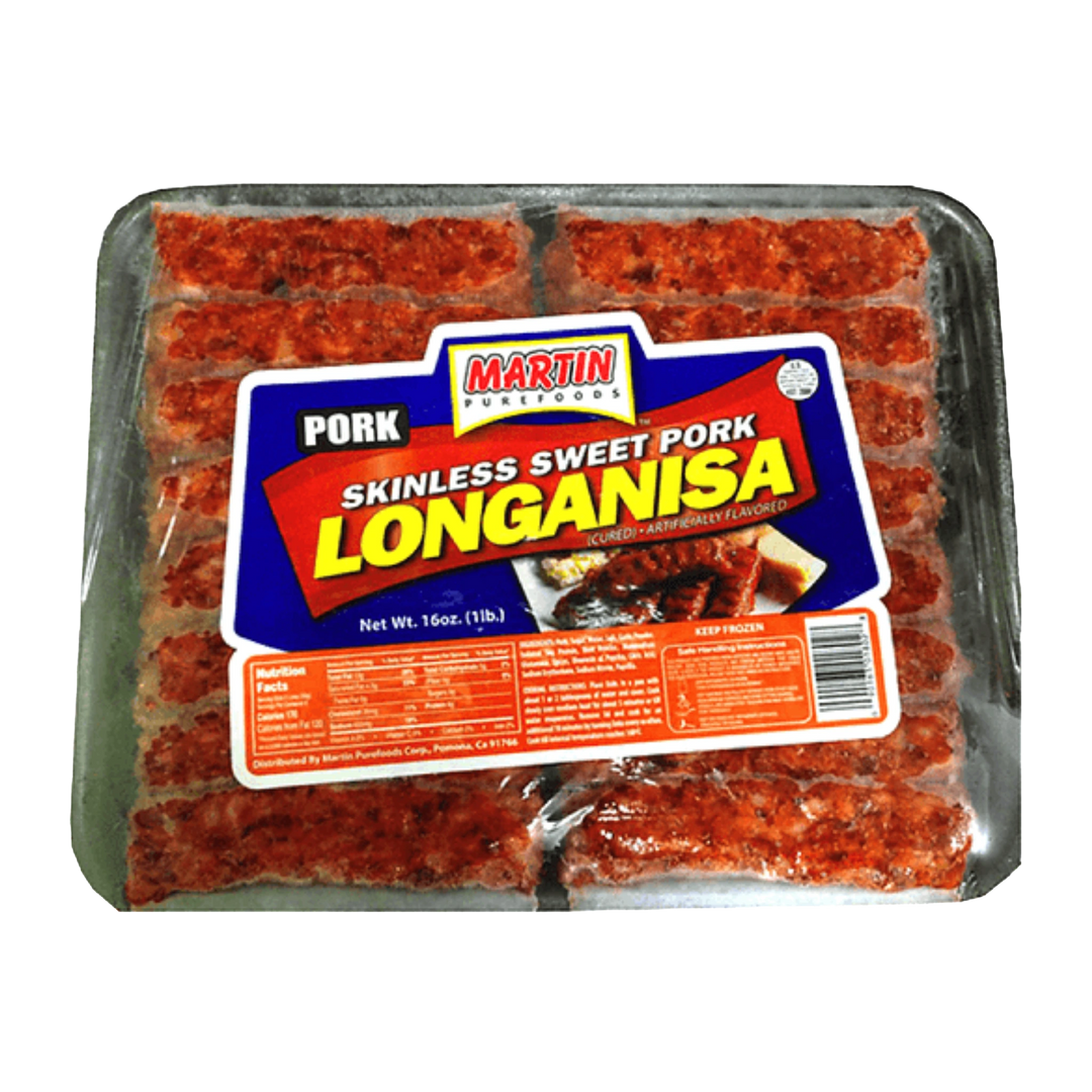 Martin Purefoods Skinless Sweet Pork Longanisa - 16 oz on a transparent background