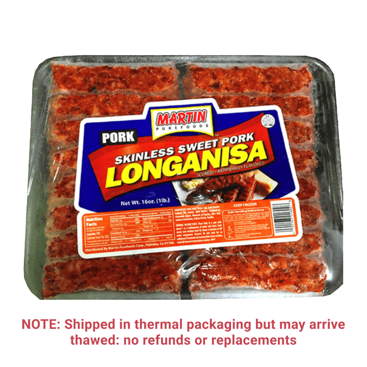 Martin Purefoods Skinless Sweet Pork Longanisa - 16 oz