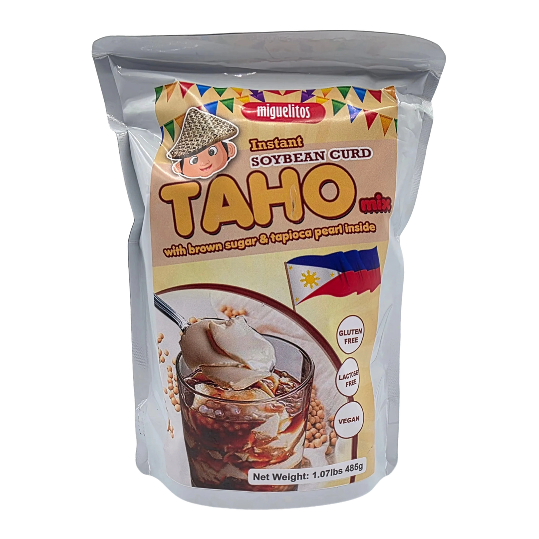 Miguelitos Instant Soy Bean Curd Taho Mix w/ Brown Sugar & Tapioca Pearl Inside - 485g