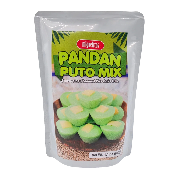 Miguelitos Pandan Puto Mix - 500g on a transparent background