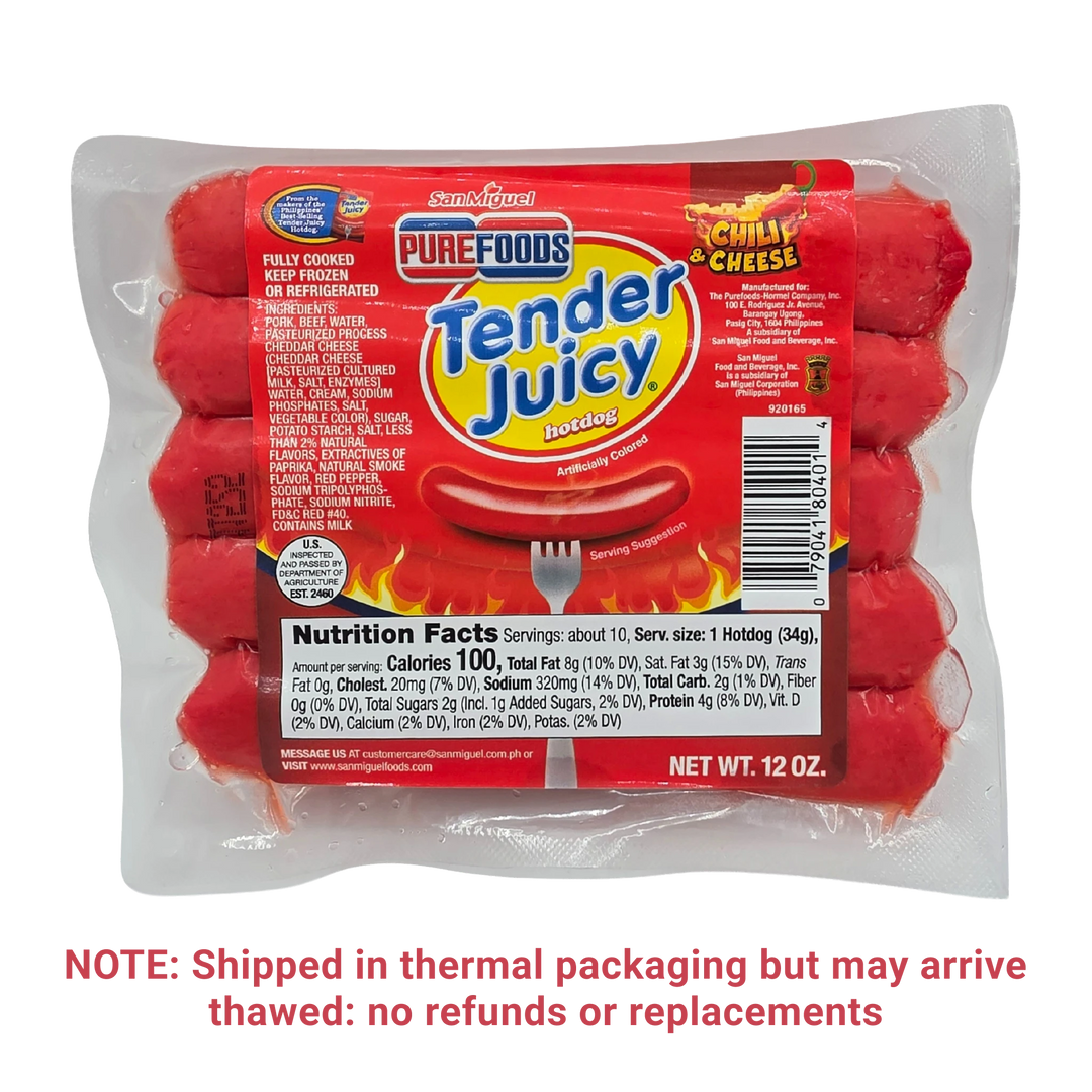 Purefoods Tender Juicy Hotdog Chili & Cheese - 12 oz