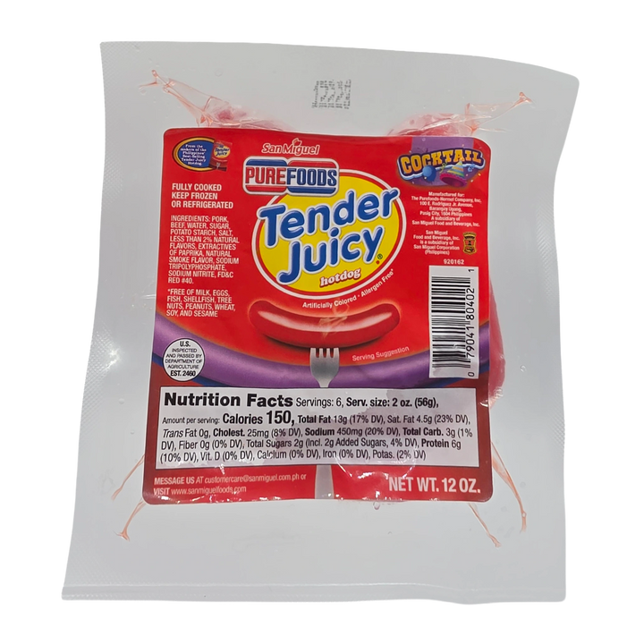 Purefoods Tender Juicy Hotdog Cocktail - 12 oz on a transparent background