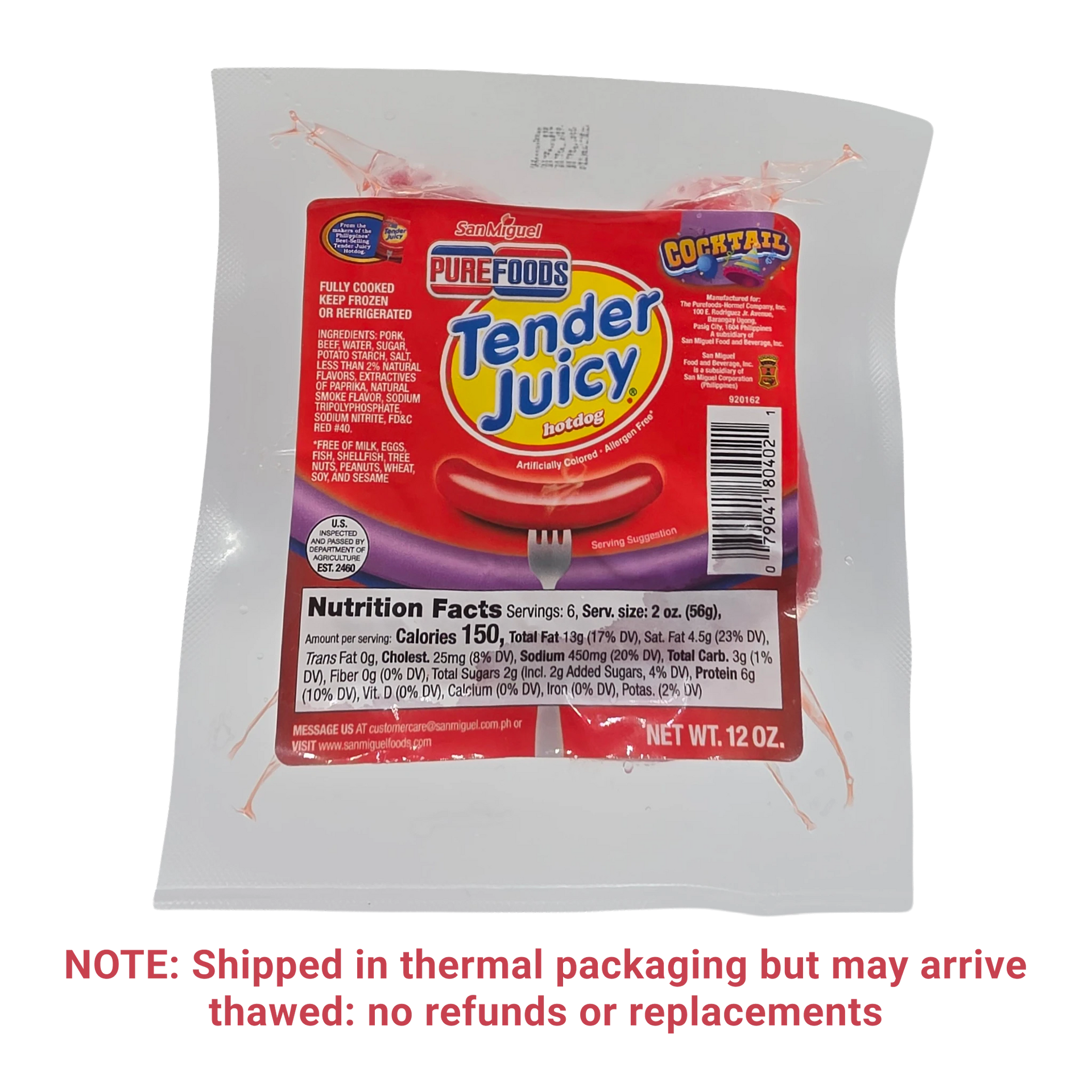 Purefoods Tender Juicy Hotdog Cocktail - 12 oz – Lili Mart