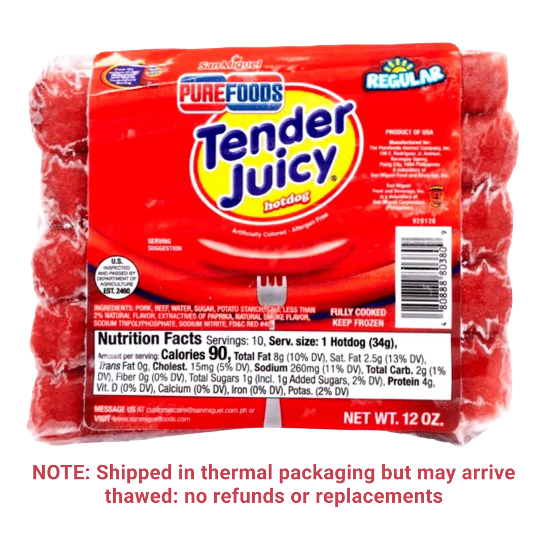 Purefoods Tender Juicy Hotdog Regular - 12 oz