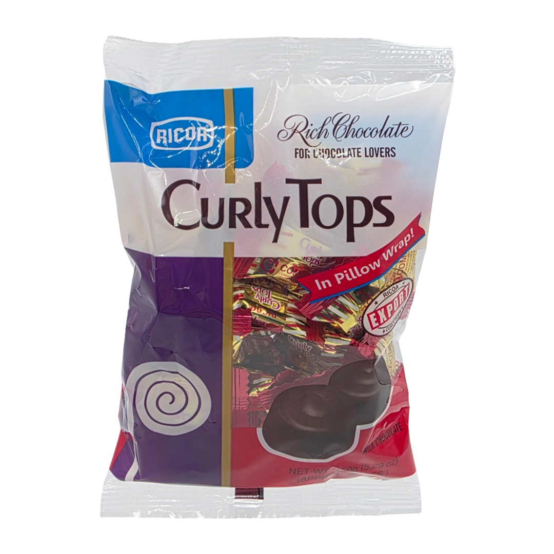 Ricoa Curly Tops Milk Chocolate - 150g on a transparent background