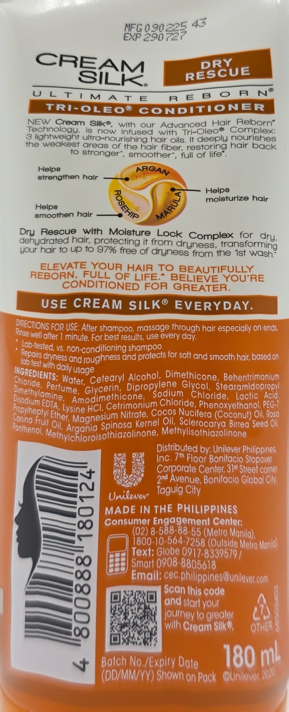 Cream Silk Ultimae Reborn Dry Rescue (Orange) - 180mL