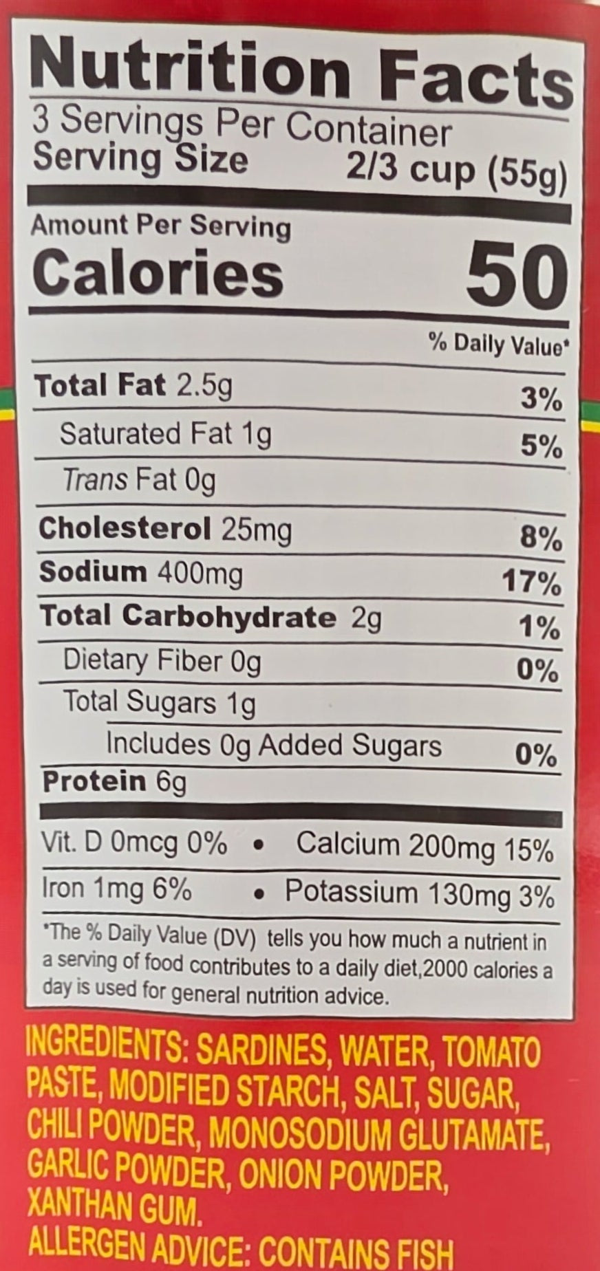 Mega Sardines in Tomato Sauce Chili Added (SPICY)  - 5.5oz