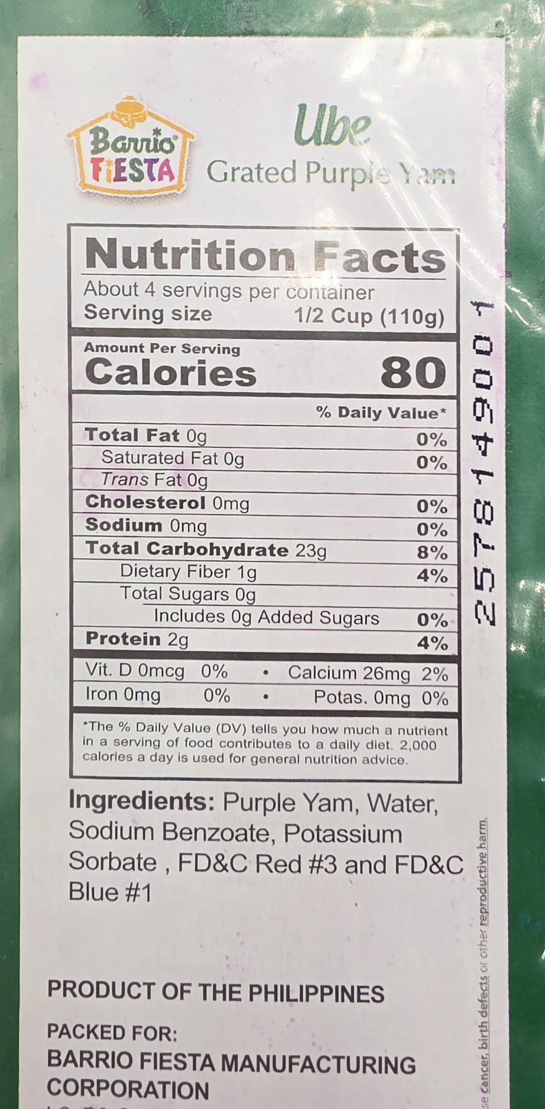 Barrio Fiesta Frozen Grated Purple Yam - 16oz