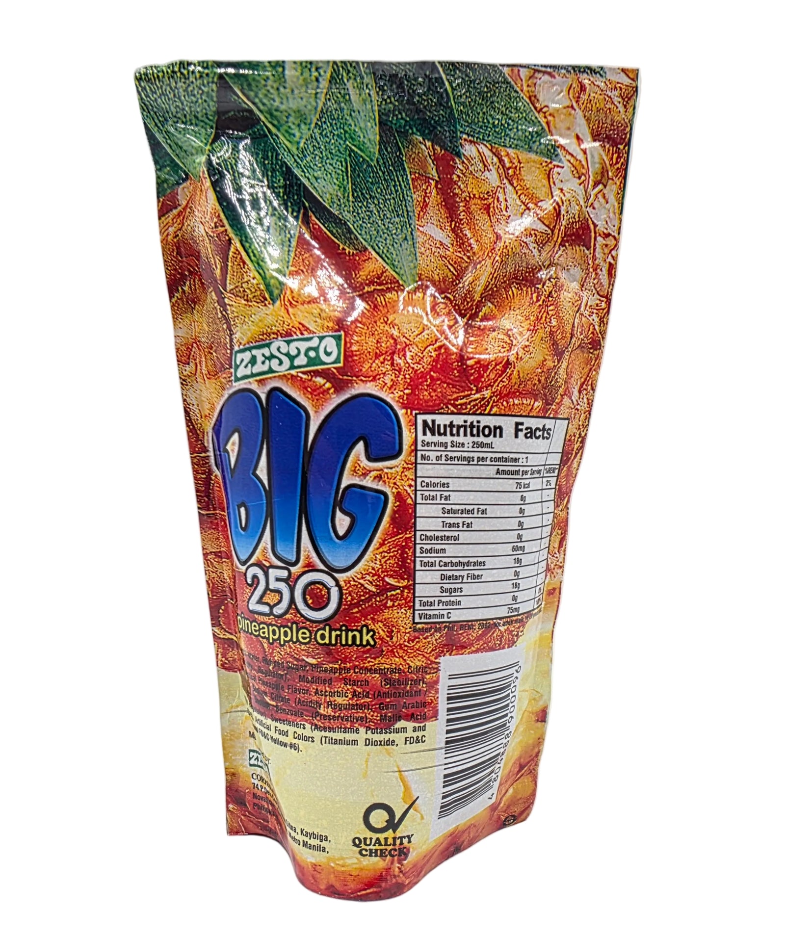 Packaged drink mix with visible branding on a white background