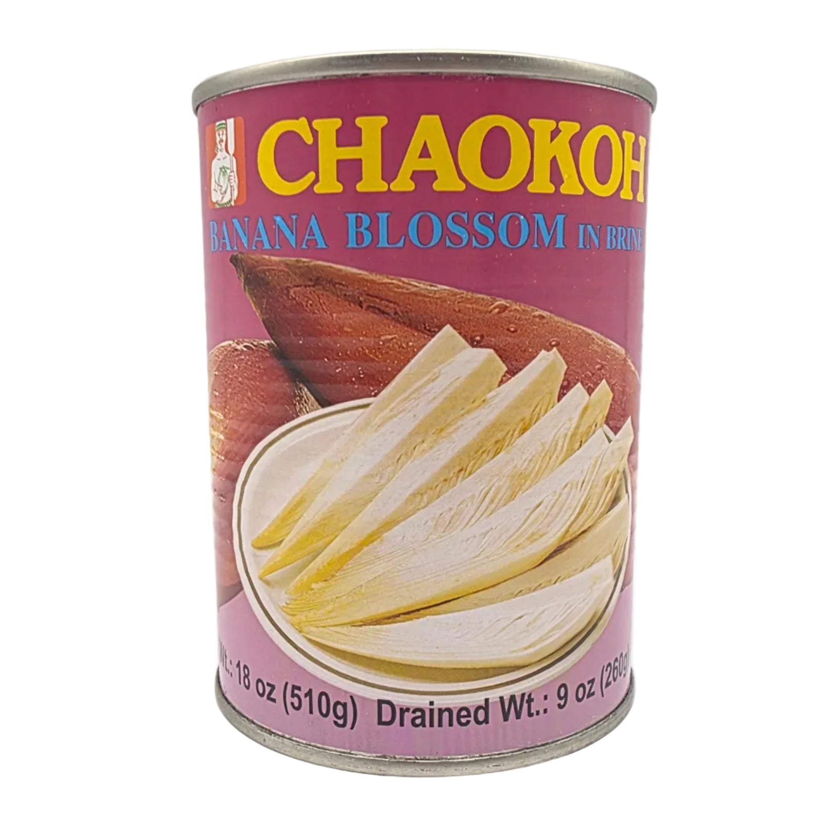 Can of Chaokoh brand food on a white background