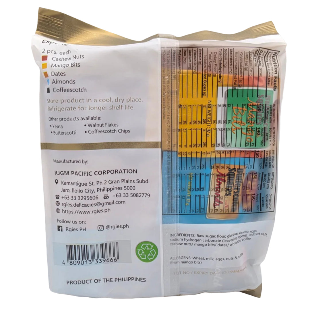Back view of a food packaging with nutritional information on a white background