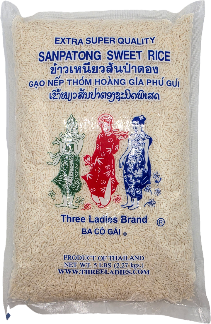 Three Ladies Brand Exra Super Quality Sanpatong Sweet Rice - 5lbs