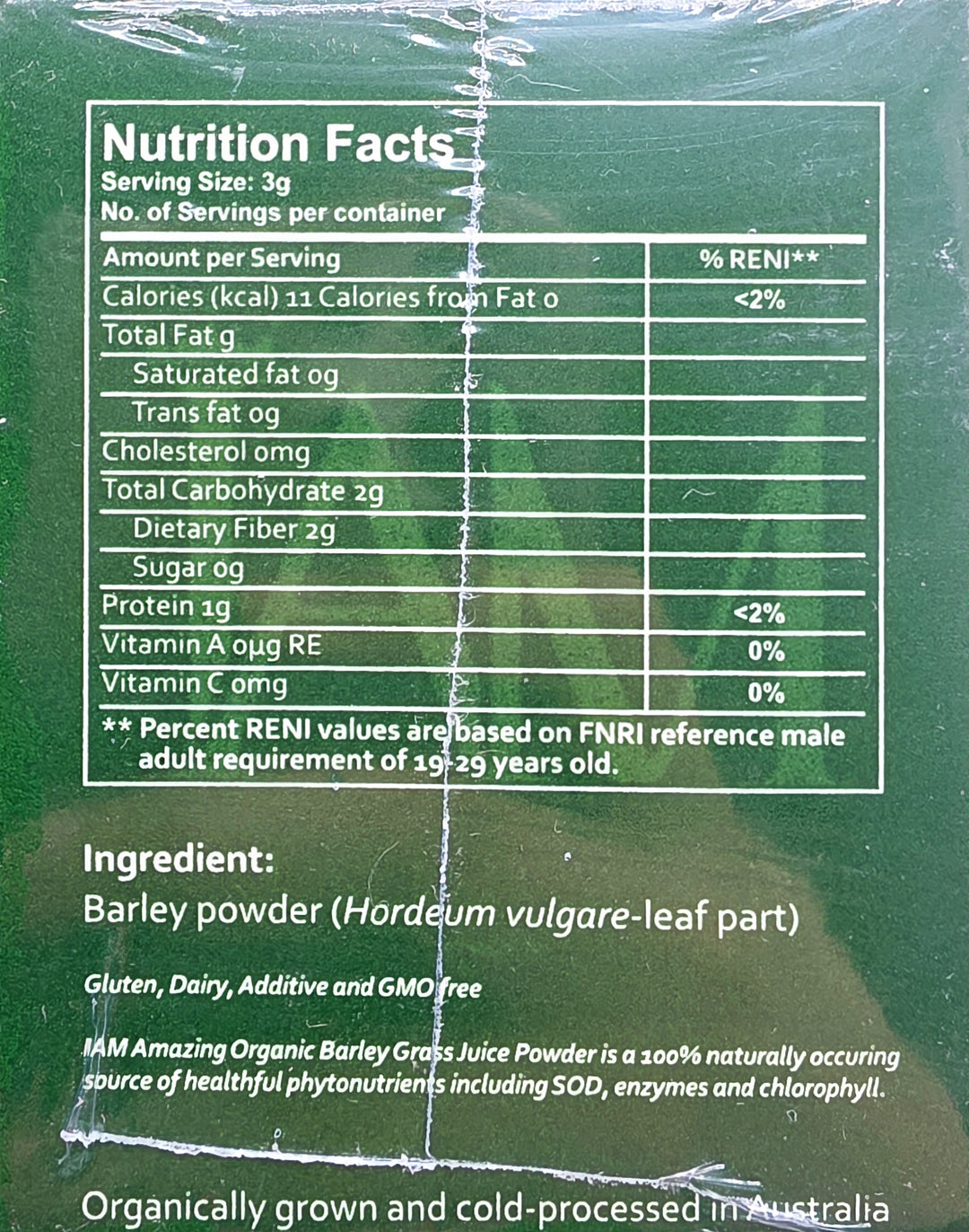 IAM Amazing - Pure Organic Barley Powdered Drink Mix - 3g x 10 sachet