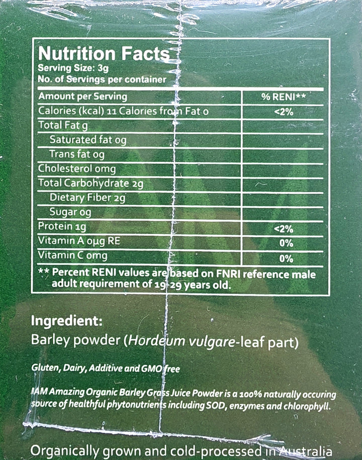 IAM Amazing - Pure Organic Barley Powdered Drink Mix - 3g x 10 sachet