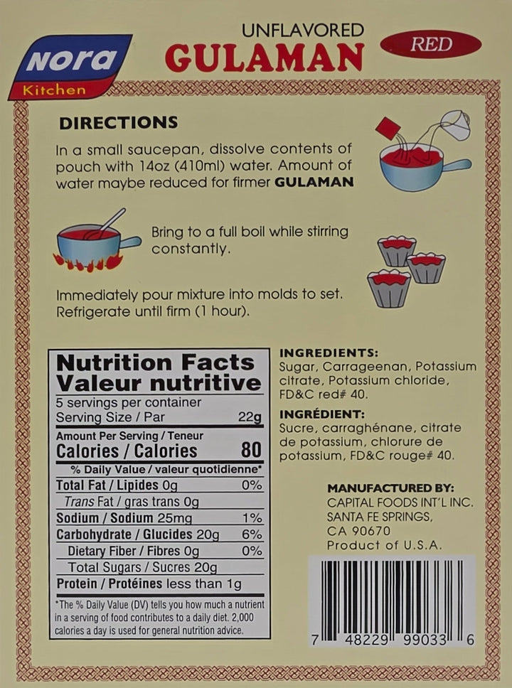 Nora Kitchen Unflavored Gulaman (RED) - 90g