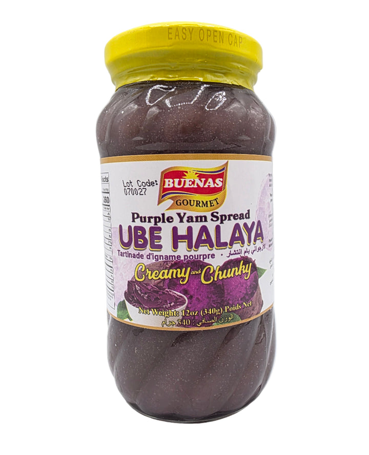 Buenas Purple Yam Spread Ube Halaya Creamy & Crunchy - 12oz