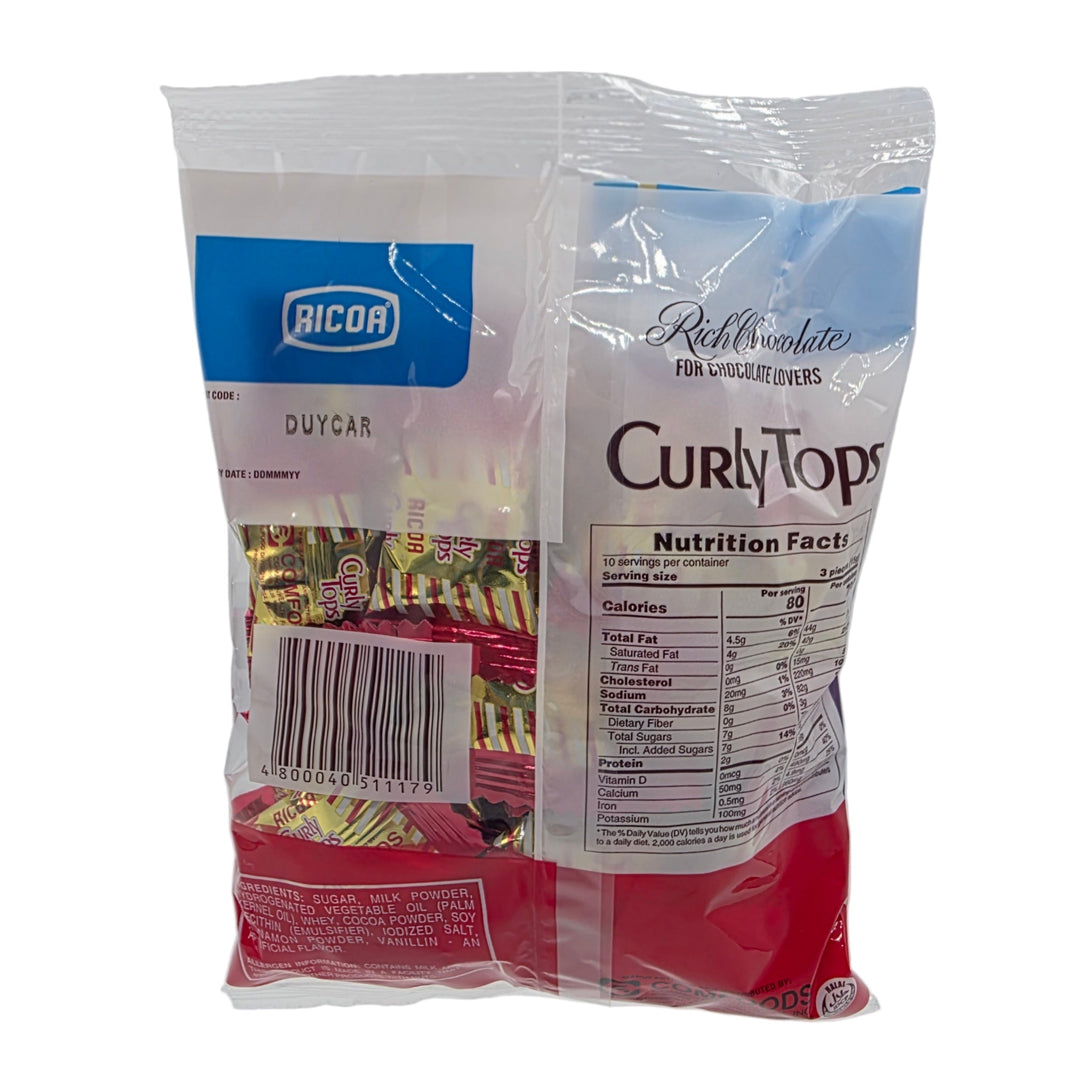 Ricoa Curly Tops Milk Chocolate  - 150g