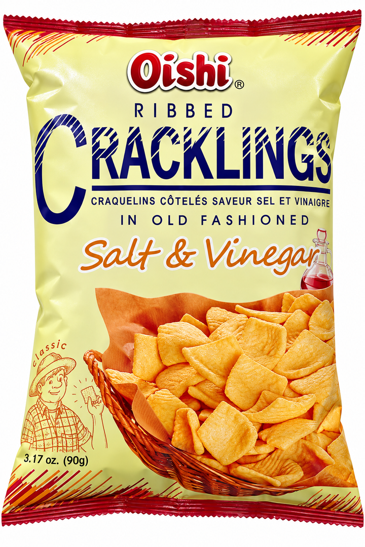 Oishi Ribbed Cracklings in Old Fashioned Salt & Vinegar - 90g