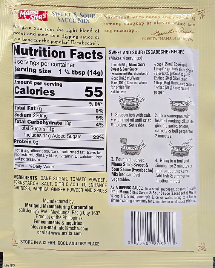 Back of a food package with nutritional information and ingredients list.