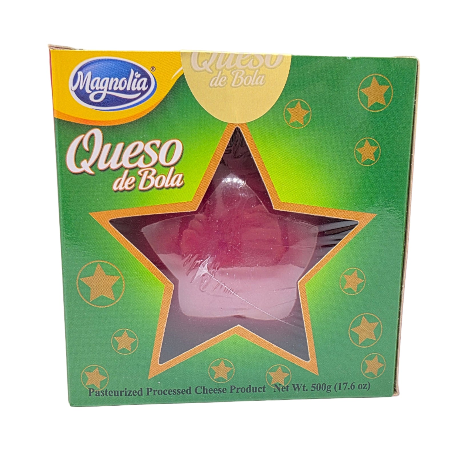 Magnolia cheese product packaging with green star design on a white background