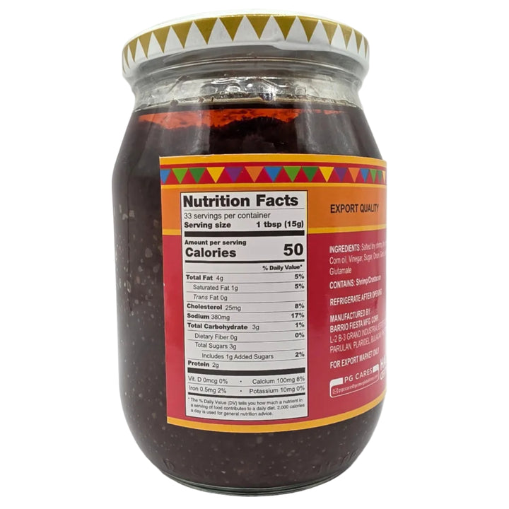 Barrio Fiesta Sauteed Shrimp Paste Regular Flavor (BIG) - 500g
