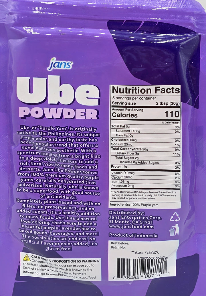 Jans Ube (Purple Yam) Powder - 5oz