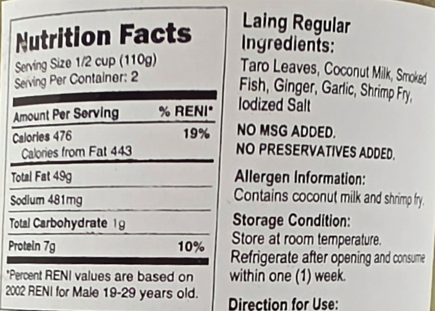 Bicol's Best Ready to Eat Laing (Regualr) - 8oz