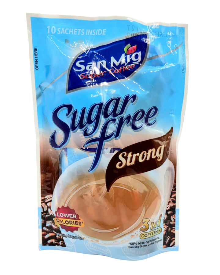 San Mig Super Coffee Sugar Free Strong 3-in-1 Coffe Mix- 10 Sachets