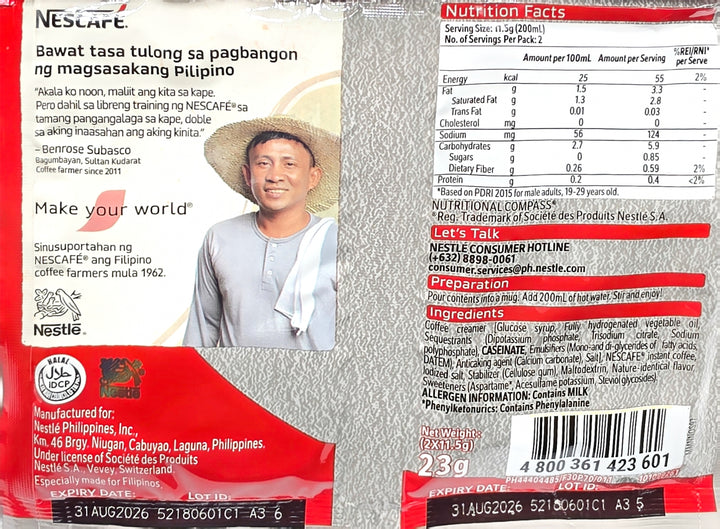 Nescafe Sugar Free Original Twin Pack - 20packs
