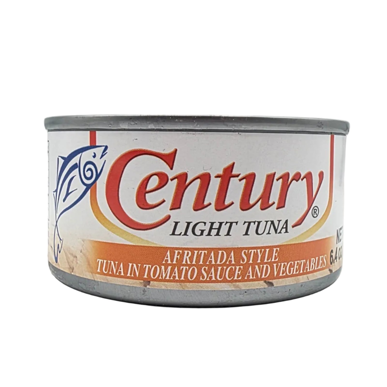 Can of Century light tuna on a white background