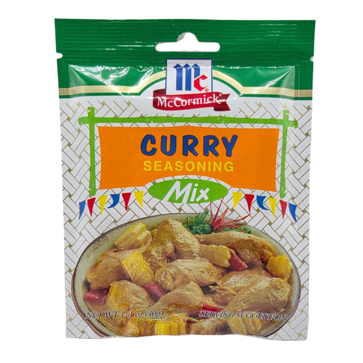 Curry seasoning packet with brand logo on a white background