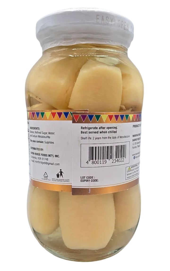 Jar of pickled vegetables with a colorful label on a white background